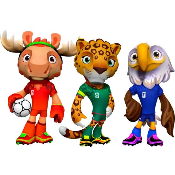 2026 — Canadá / México / Estados Unidos Maple™, Zayu™ y Clutch™ Todas las mascotas de los Mundiales (y el retrato psicológico del branding de cada década)