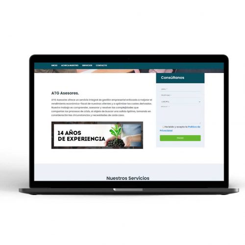 Desarrollo web de la página ATG Asesores por Trinexo