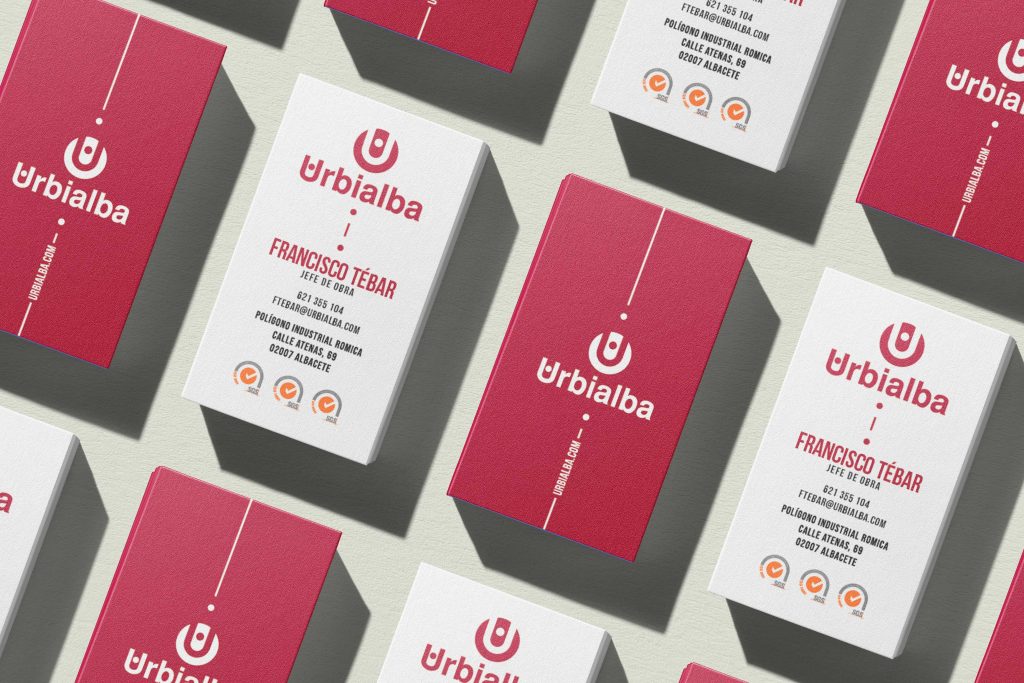 Tarjetas de visita de Urbialba diseñada por Trinexo